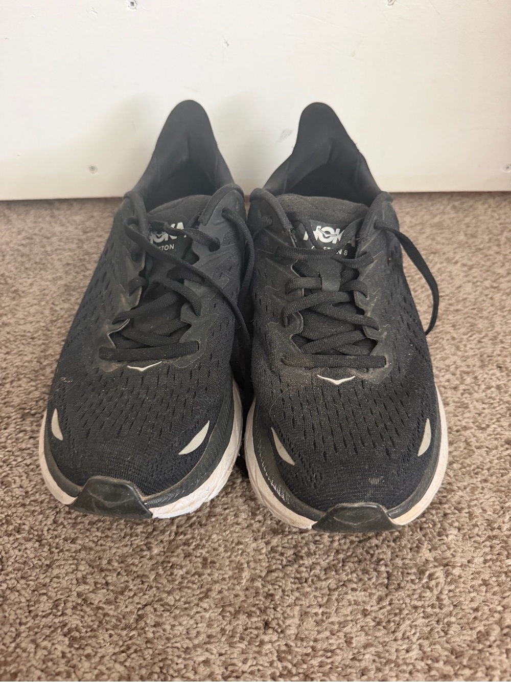 Hoka Women's Black and White Running Sneakers - Picture 2 of 5
